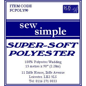 Sew Simple super soft polyester wadding (per 1/2 metre) - 90 inches wide